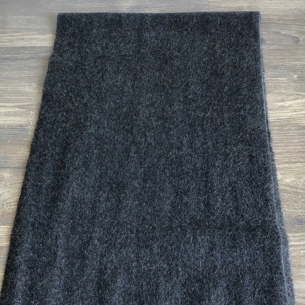 Red Envelope Cashmere Scarf Black Grey Fringe Lightweight